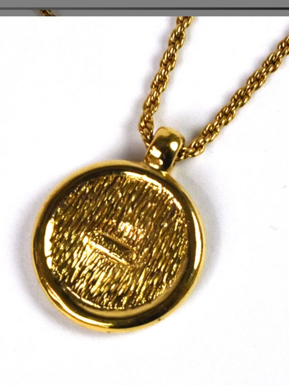 Dior Gold-Tone Emblem Coin Pendant Necklace - Picture 6 of 7
